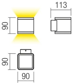 Redo 9065 - Applique LED da esterno BETA 2xLED/6W/230V IP54