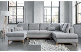 Divano letto a U grigio chiaro, angolo destro Scandic Lagom - Miuform