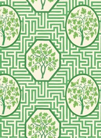 GP & J Baker Carta da parati Royal Maze - Royal Green
