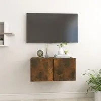 Mobile TV Pensile Rovere Fumo 60x30x30 cm in Legno Multistrato cod mxl 18639