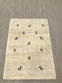 Gashguli Tappeto 90x60 Beige (Iran) Annodato A Mano