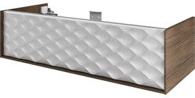 Mobile da bagno sospeso sotto lavabo L 120 x H 32 x P 48 cm noce laccato lucido, 1 cassetto SENSEA Neo