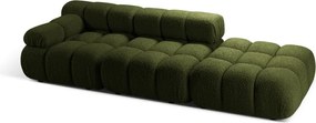 Divano componibile verde con rivestimento in bouclé 288 cm Bellis – Micadoni