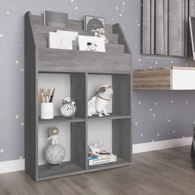 Portariviste Bambini Grigio Cemento 71x30x114 Cm Multistrato /