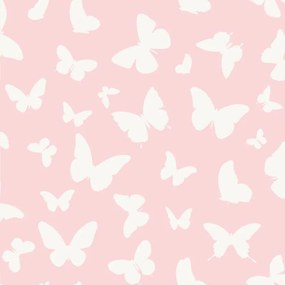 Carta da parati Farfalle rosa, 53 cm x 10.05 m