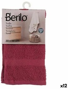 Telo da bagno 30 x 0,5 x 50 cm Rosso Granato (12 Unità)