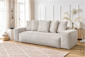 Divano color crema con rivestimento in velluto a coste 280 cm Voltaire – Bobochic Paris