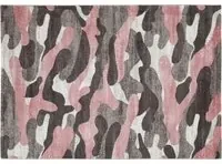 Tappeto 200x300 cm Camouflage grigio e rosa