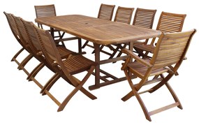 TURRIS - set tavolo da giardino allungabile 180/240x100 compreso di 8 sedie e 2 poltrone