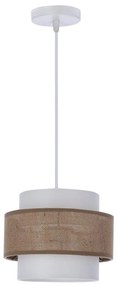 Lampadario a sospensione con filo JUTA 1xE27/40W/230V marrone/bianco