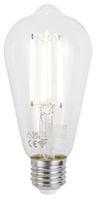 Lampada a sospensione smart nera con vetro fumé 7 luci incl. 7 Wifi ST64 - Laura
