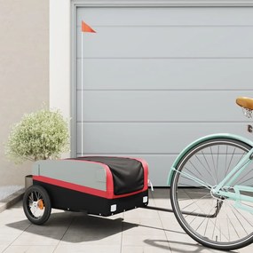 Rimorchio Da Bici Nero E Rosso 30 Kg İn Ferro /