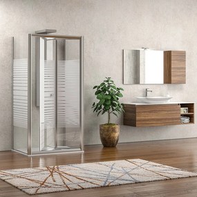 Box doccia 3 lati 80x80x80 a libro vetro serigrafato altezza 180h| KM4000S - KAMALU