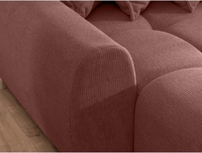 Divano angolare color terracotta (con penisola a sinistra/con chaise lounge) Albane – Ropez