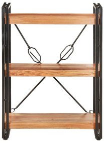 Libreria a 3 ripiani 60x30x80 cm in legno massello di acacia