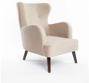 Poltrona in velluto beige Noemye - Bonami Essentials