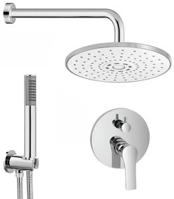 Set doccia braccio 40 cm + soffione ABS 22 cm + kit doccia + miscelatore Flat