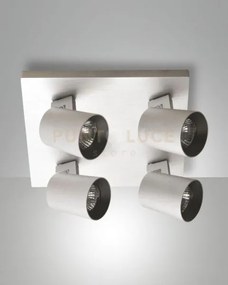 Modo spot alluminio spazzolato 4 luci alluminio spazzolato orienta...