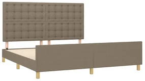 Giroletto con testiera grigio tortora 180x200 cm in tessuto