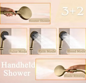 Pannello doccia termostatico ELITE EDITION BSE1420 a vista con schermo LED, getto a cascata e più finiture — Grigio gunmetal