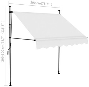 Tenda da Sole Retrattile Manuale con LED 200 cm Crema