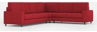 Divano Angolare 6 Posti 286x226x85 cm Sakar in Tessuto Rosso