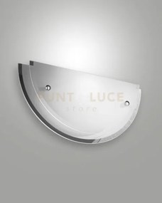 Hill applique bianca l.33cm in vetro e metallo 1 luce attacco e27