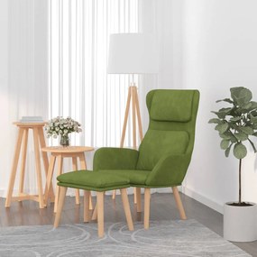 Poltrona Relax Con Poggiapiedi Verde Chiaro İn Velluto /