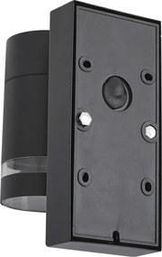 Lampada da parete moderna da esterno nera IP44 con sensore crepuscolare - Ensam