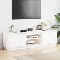 Mobile Porta TV Bianco 140x35x40 cm in Legno Massello di Pinocod mxl 85632