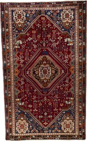 Shiraz Tappeto 160 x 260 Rosso (Iran) Annodato A Mano