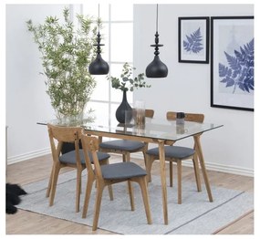 Sedie da pranzo in set grigie/di colore naturale in imbottito 2 pz Taxi – Actona