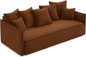 Divano color terracotta allungabile/con contenitore con rivestimento in velluto 225 cm Hula – Makamii