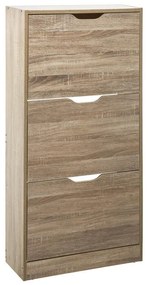 Scarpiera Paulette 3 ante doppia profondità L 60 x H 119.5 x P 23.3 cm 18 paia, rovere naturale