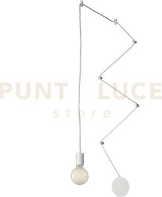 Plafoniera habitat bianca 1 luce attacco e27 500cm regolabile con d...