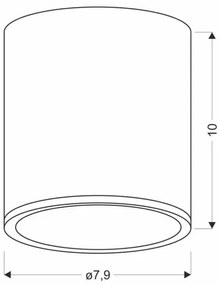 Plafoniera TUBA GU10/15W/230V