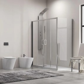 Box doccia 170x90 doppio scorrevole altezza 180cm | KAM-KNF6000S - KAMALU