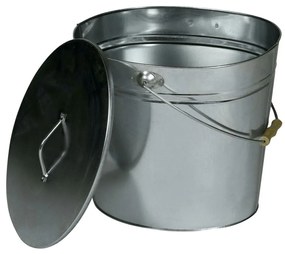 Secchio per cenere con coperchio 15 l cromo lucido