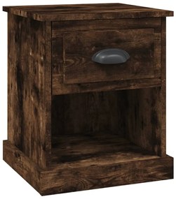 Comodino Rovere Fumo 39x39x47,5 cm in Legno Multistrato