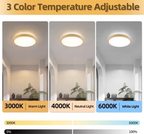 Brilagi-LED Lampada dimmerabile GLASS POOL DOUBLE LED/48W/230V 40 cm finitura legno + telecomando