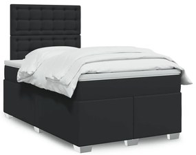 Giroletto A Molle Con Materasso Nero 120x200 Cm İn Similpelle /
