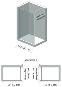 Doccia Walk-In 150 cm cristallo trasparente 6 mm H 200 cm Klug