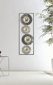 Pannello Decorativo Astratto Ring 31x3x89,5 Cm In Ferro Multicolore