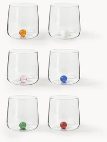 Set di 6 bicchieri in vetro soffiato borosilicato Bilia