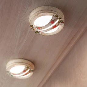 Plafoniera Esterno Classica Brindisi Metallo E Ceramica Bianco Sfumato 1 Luce G9