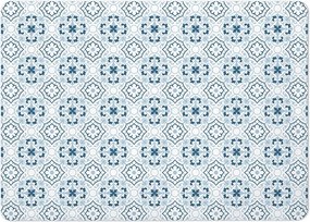 Tappetino da bagno bianco e blu in terra di diatomee 50x70 cm Atlanta - douceur d'intérieur