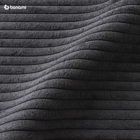 Chaise longue color antracite (con penisola a destra) con rivestimento in velluto a coste Chic Charlotte – Miuform