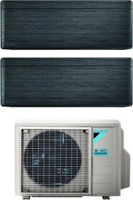 climatizzatore condizionatore daikin bluevolution dual split inverter serie stylish real blackwood 9+12 con 2mxm40a r-32 wi-fi integrato 9000+12000