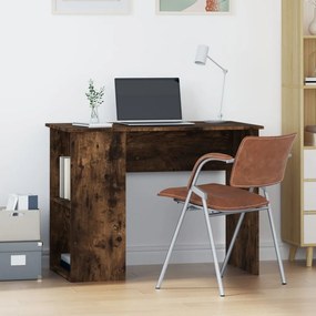 Scrivania Rovere Fumo 100x55x75 Cm İn Legno Multistrato /