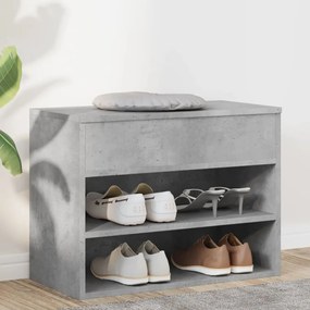 Panca Portascarpe Grigio Cemento 60x30x45 Cm İn Truciolato /